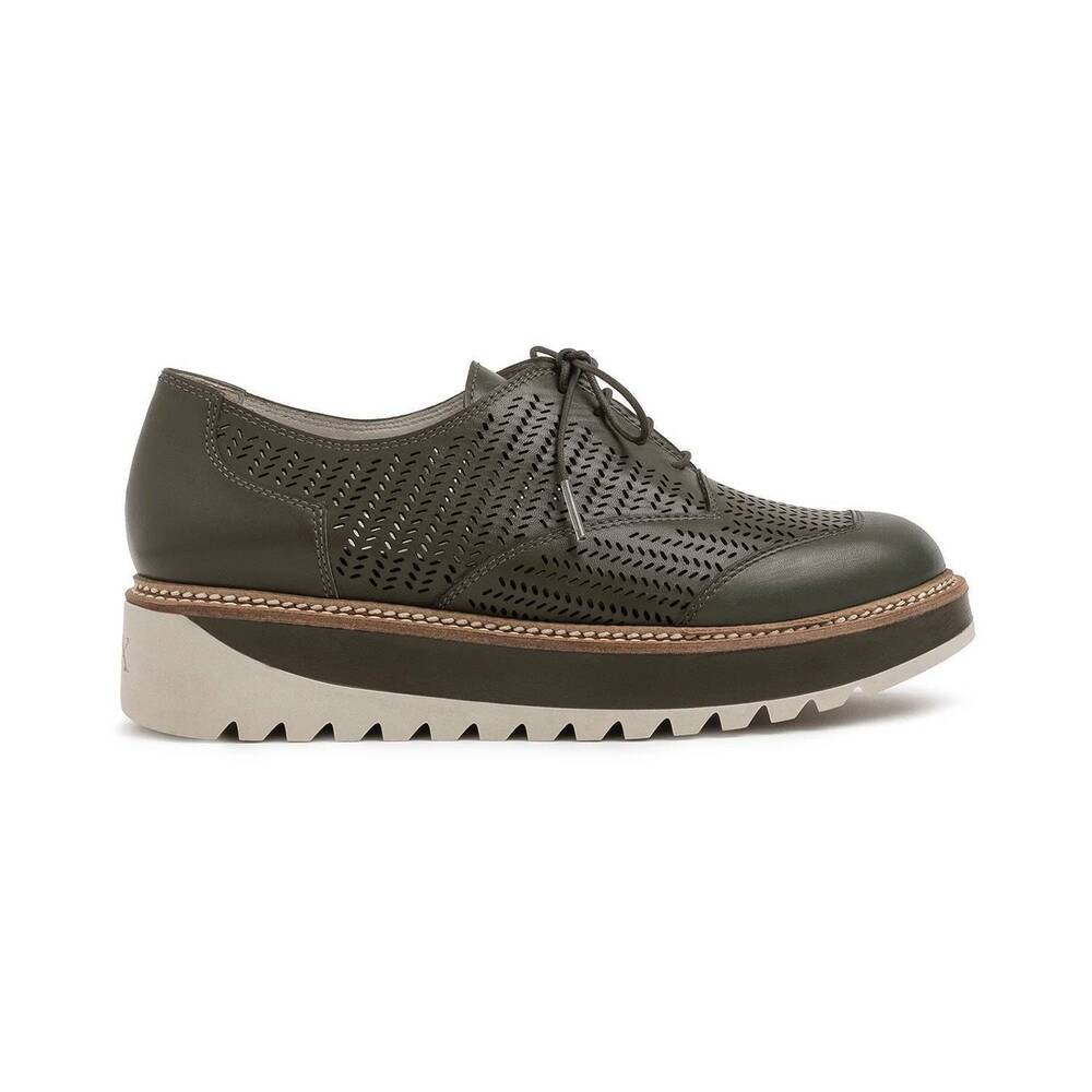 NEW REX SHOES women's liz tie-up oxford shoes in kakhi